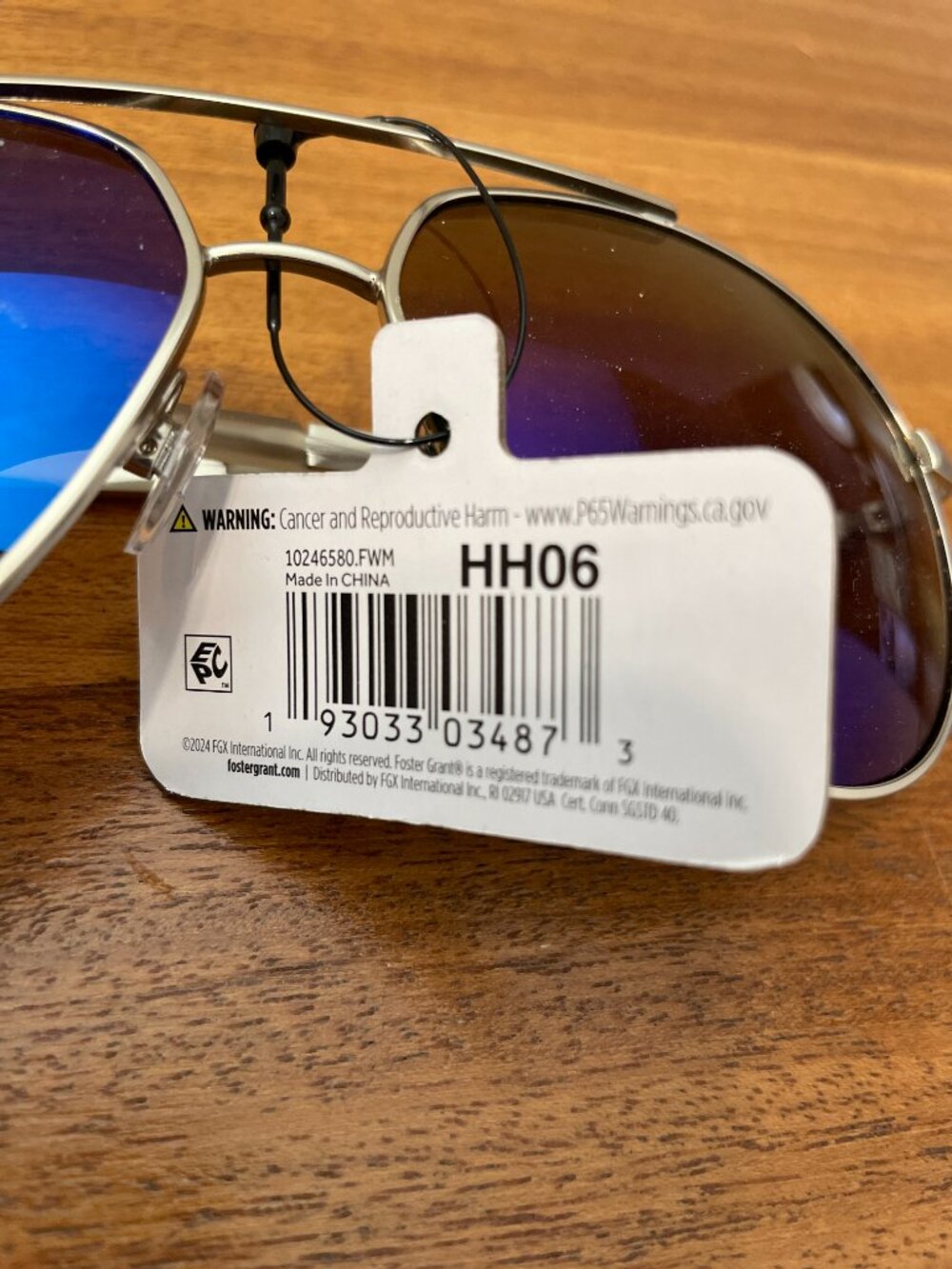NWT Foster Grant Modern Men's Silver Aviator Sunglasses, Summer travel, beach - Picture 12 of 14